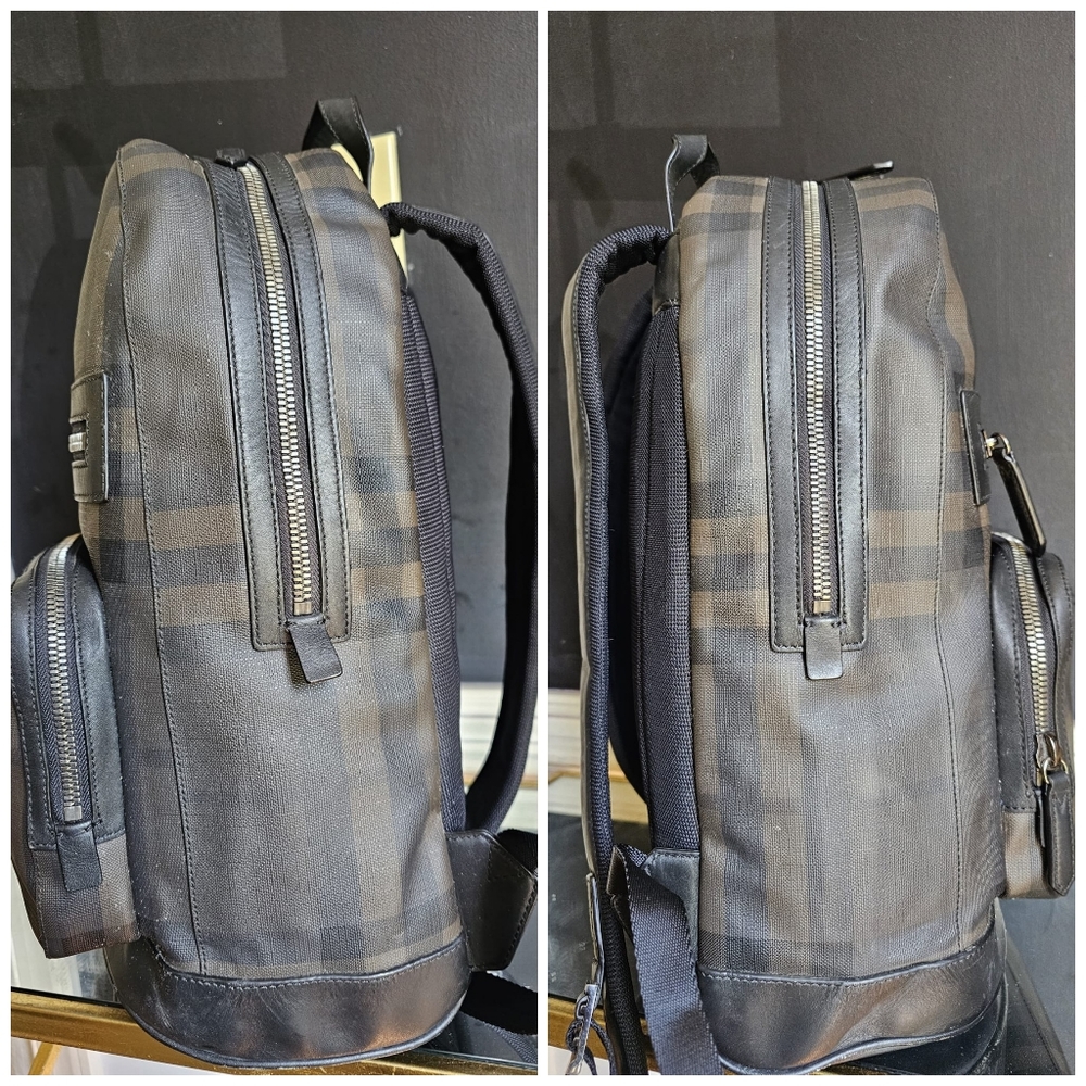 Burberry Marden Backpack London Check Coated Canvas with Leather - Picture 8 of 10
